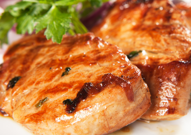 Picanha Suína com Tomates ao Creme