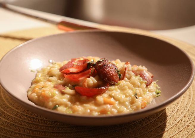 Risoto de Alho Poró com Linguiça Calabresa Defumada Perdigão