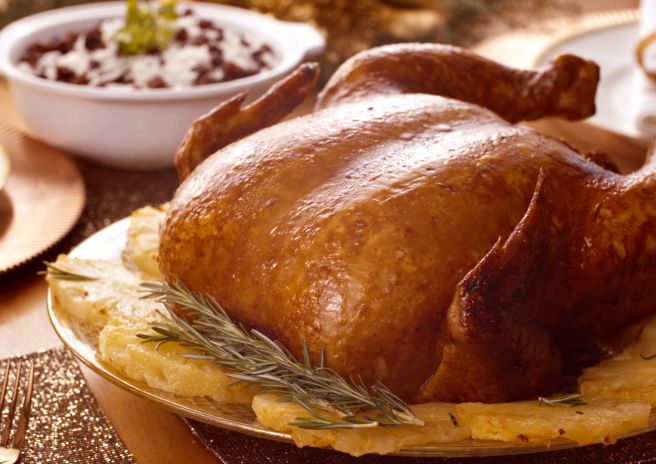 Chester Perdigão com abacaxi e gengibre