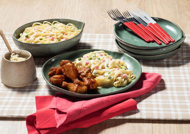 Coxinha da Asa Assa Fácil com Fettuccine ao Molho Parisiense