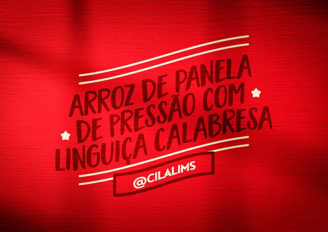 Arroz de panela de pressão com linguiça calabresa