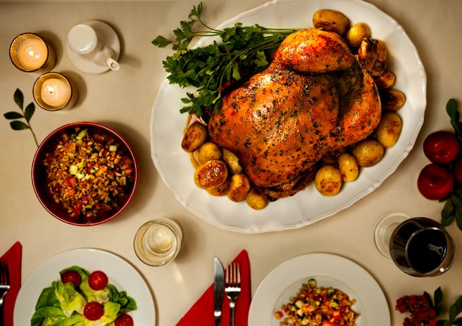 Chester Azeite e Ervas com Salada de Cevadinha