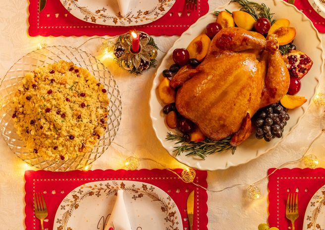 Chester® Perdigão Tradicional com Cuscuz Marroquino com Frutas Vermelhas e Castanhas