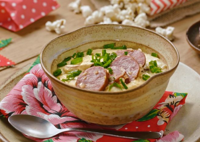 Creme de Milho com Linguiça Calabresa