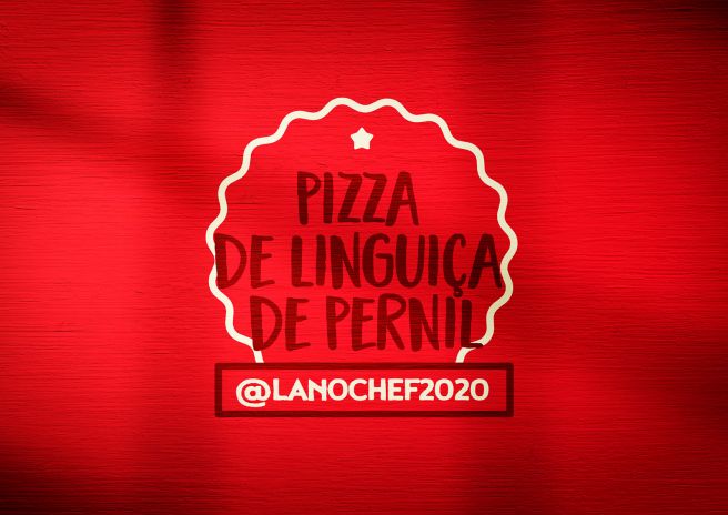 Pizza de linguiça de pernil