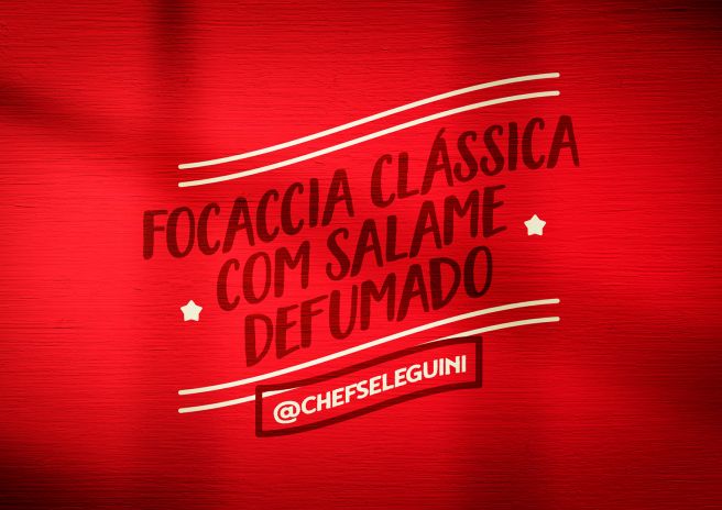 Focaccia clássica com salame defumado