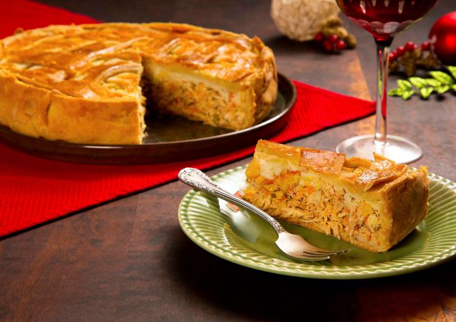 Torta de Chester Picante com Requeijão