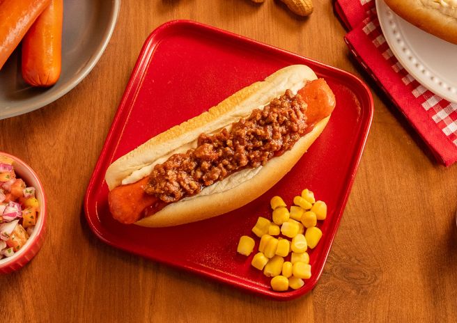 Cachorro-quente de Salsicha com Carne Moída